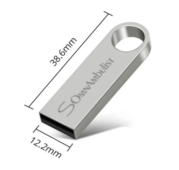 Флешка USB флешнакопичувач SomnAmbuList металева 16Gb | Зображення 1