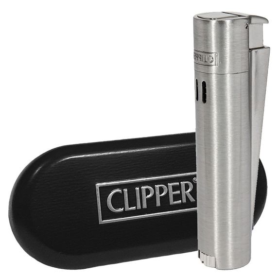 Турбо Зажигалка Металлическая Clipper Metal Turbo Jet Silver
