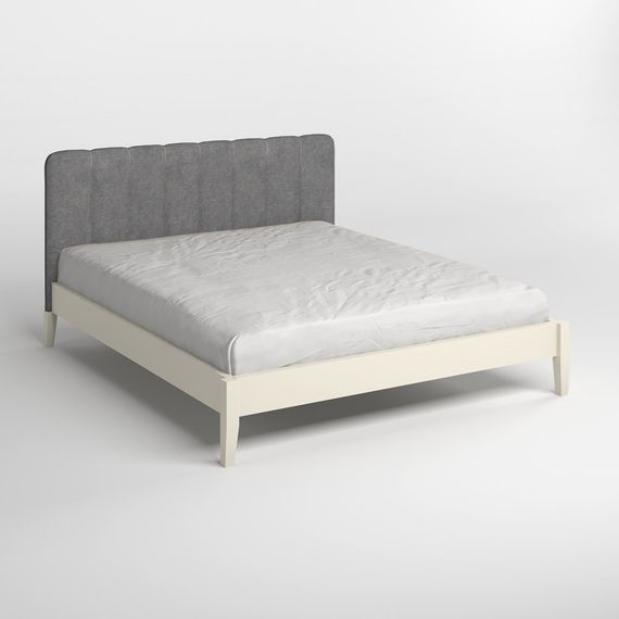 Полуторне дерев&#039;яне ліжко Mebigrand Лондон ДК Айворі (S0505Y30R)/Аляска 93 (Сірий) Б1 120х190 см | Зображення 1