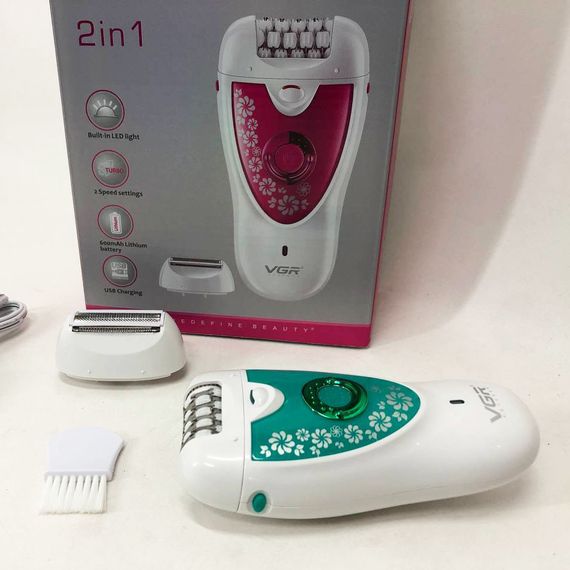 Епілятор жіночий електричний для тіла, Тример для інтимних зон без дроту Епілятор ніг з тримером KU-24 | Зображення 9