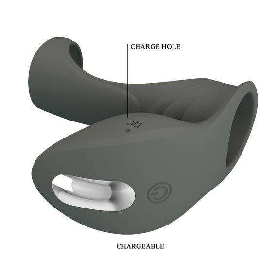 Насадка с вибрацией Pretty Love - MASTER RING GRAY, BI-210199-1 sexstyle | Зображення 7