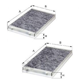 Фильтр салона угольный компл. BMW 7 (E65/E66/E67) 01-08, Hengst, E1920LC-2,