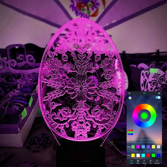 Акриловий світильник-нічник керування з телефона Великоднє яйце tty-n002283