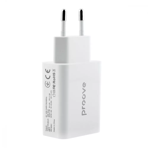 Сетевое зарядное устройство Proove Rapid 20W (Type-C+USB) белый, блочок зарядки | Зображення 2