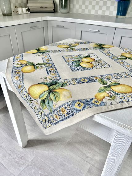 Скатертина гобеленова ISCHIA Limaso, 93x93, Квадратна, Повсякденний, Без люрексу, 76% поліестер, 14% бавовна, 10% акрил, Гобелен | Зображення 1