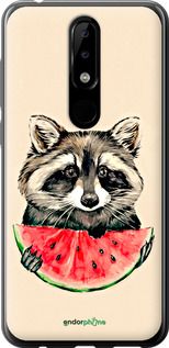 Чохол на Nokia 5.1 Plus Єнотик з кавуном "4605u-1543-2448"