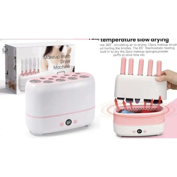 Електрична сушарка для кистей для макіяжу акумуляторна з термоконтролем та 12 отворами | Зображення 4