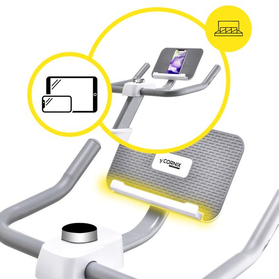 Велотренажер спінінговий (спінбайк) Cornix Eliza White/Grey | Зображення 5