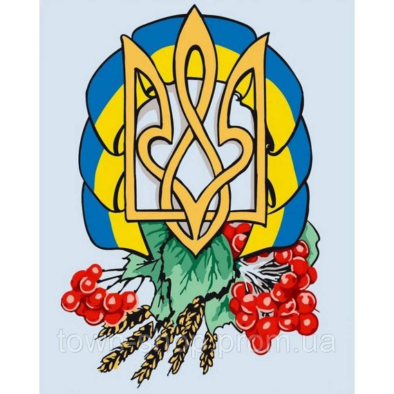 Набор картин по номерам 2 в 1 "Герб Украины" 40х50 10592-AC и "Игра в кальмара. Рабочий" 40х50 10298-AC | Зображення 1