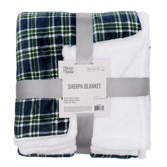 Плед Ardesto Sherpa Клітка ART0202SH 160х200 см зелений | Зображення 2