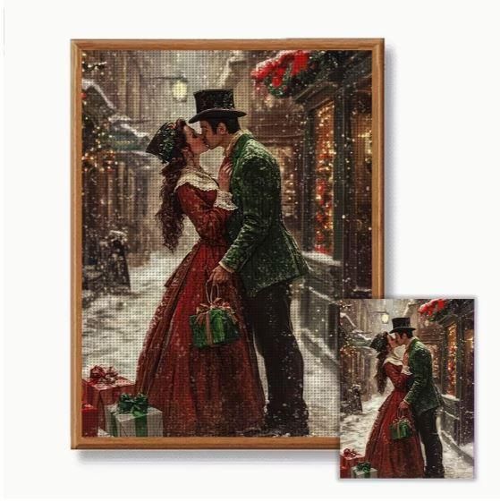 Набор для вышивки крестом JOZYSH «Розовый поцелуй» 30×40 см, 14 CT, канва Аида с нанесенным рисунком, полная зашивка | Зображення 1