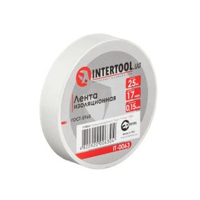 Стрічка ізоляційна 0.15 мм*17 мм*25м біла INTERTOOL IT-00631