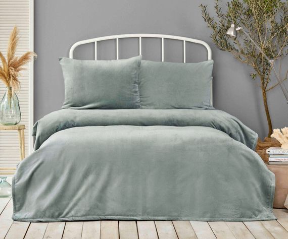 Покривало Karaca Home 10538 Туреччина Євро  Веллсофт Блакитний