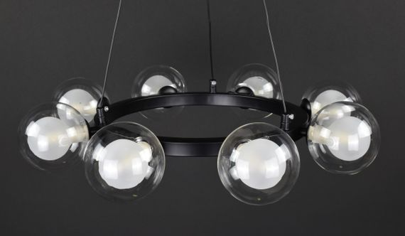 Люстра підвісна на 8 лампочок 27914 Чорний 25-130х54х54 см. | Зображення 3