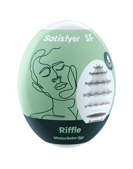 Самозмащувальний мастурбатор-яйце Satisfyer Masturbator Egg Single Riffle, одноразовий, не вимагає з