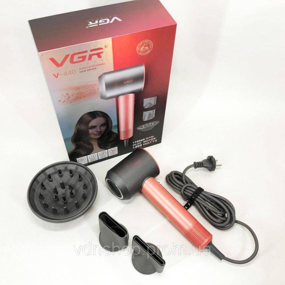 Фен с холодным воздухом для укладки VGR, Фен с регулировкой температуры для укладки GT-12 | Зображення 1