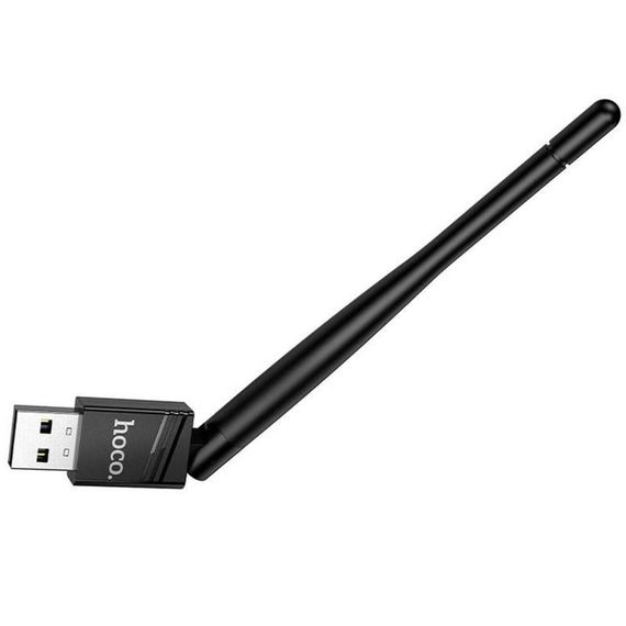 WiFi адаптер Hoco HI37 WiFi4 USB External Antenna 150Mbps Black | Зображення 2