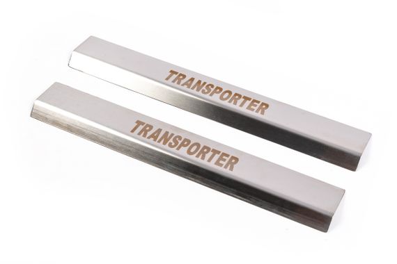 Накладки на пороги VIP (2 шт, нерж) Transporter для Volkswagen T5 2010-2015 рр | Зображення 2