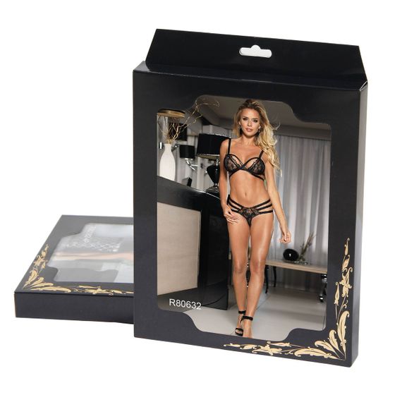 Мереживний комплект, ліф та трусики Star Night, чорний, 3XL-4XL sexstyle | Зображення 5