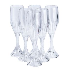 Набор бокалов для шампанского 6 шт по 175 мл из толстого стекла HP551