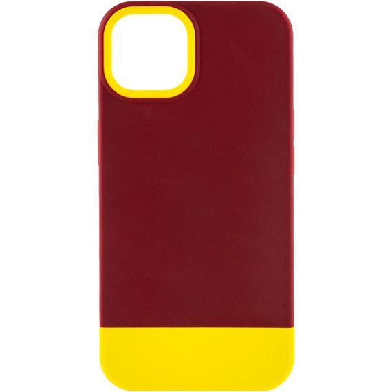 Чохол TPU+PC Bichromatic для Apple iPhone 13 (6.1") Силікон, Brown burgundy / Yellow
