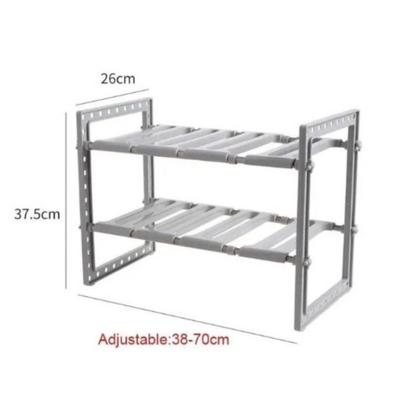 Подвійна полиця Kitchen Rack, Полиця органайзер для взуття   знижка | Зображення 9