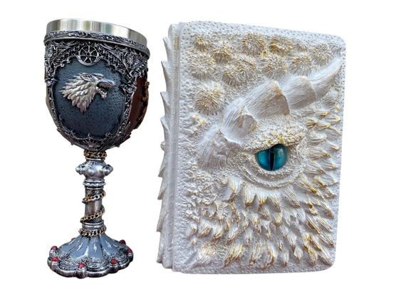 Подарунковий набір Келих 3D Гра Престолів і Блокнот 3D «Око Крижаного Хранителя»