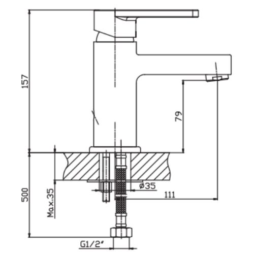 Змішувач для умивальника Haiba GUDINI 001 (HB0145) | Зображення 1