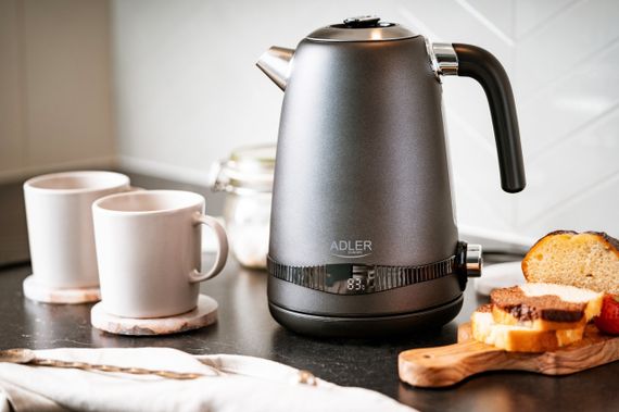 Электрочайник из нержавеющей стали Adler AD 1295 серый 1,7 л, 2200 Вт, с регулировкой температуры | Зображення 7