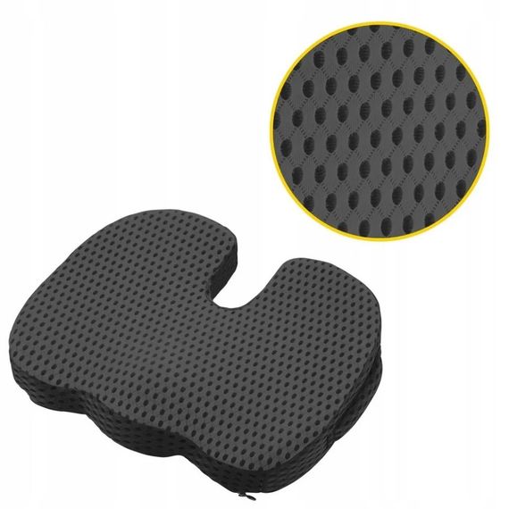 Ортопедична подушка для сидіння 4FIZJO 4FJ0613, 35x45x7 см, Black | Зображення 6