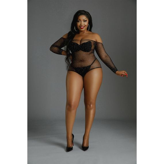 Боді Moonlight Model 09 Black, Plus size | Зображення 2