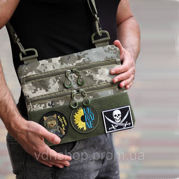 Нагрудна сумка розвантаження, Чоловіча тактична сумка барсетка через плече маленька брезентова XY-49 | Зображення 8