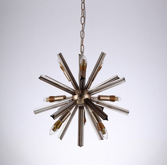 Люстра підвісна на 12 лампочок 26758 Хром 65-140х65х65 см. | Зображення 7