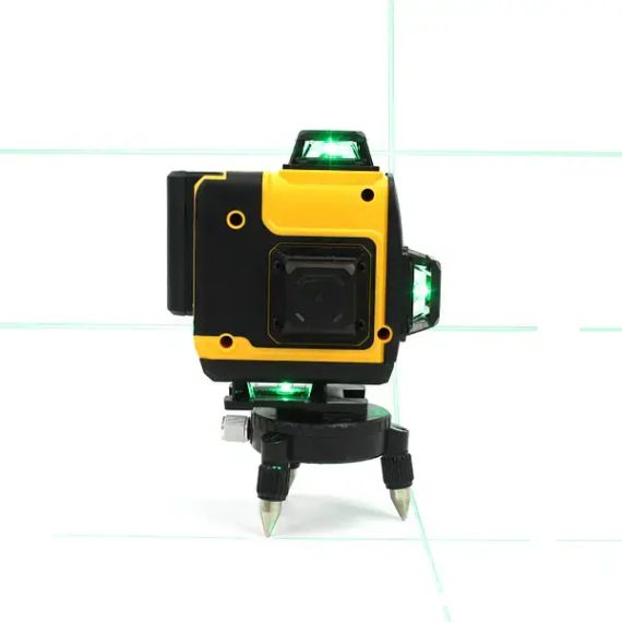 Аккумуляторный лазерный нивелир 4D, 16-линейный зеленый уровень LUX с большим Led экраном, Tape-C зарядка (3.7V, 5AH). АКБ уровень | Зображення 3