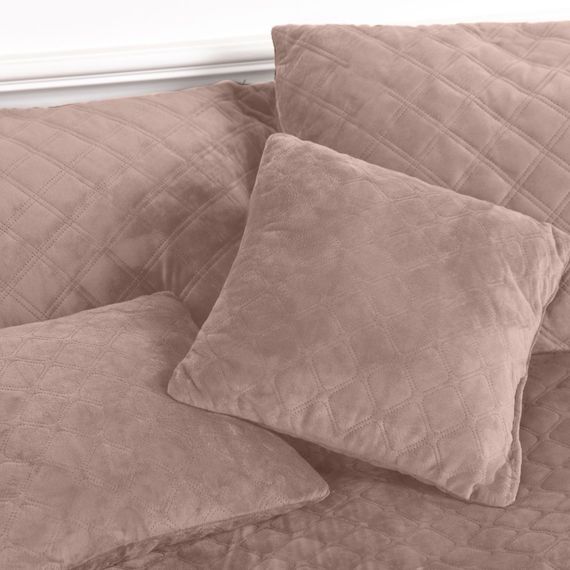 Покрывало двуспальное ТЕП Velour Ромб 4-00516-22421 180х240 см пудровое | Зображення 4