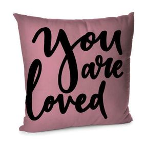 Подушка диванная с бархата You are loved 45x45 см (45BP_18L041)