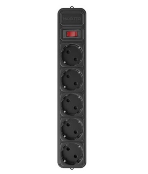 Фільтр мережевий 5 розеток 3м з вимикачем чорний SPM5-G-10B Maxxter