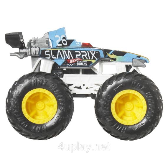 Подарочный набор 2 монстр-трака Хот Вилс Оригинал Hot Wheels Monster Trucks Slam Prix Vs Dodge Charger | Зображення 2
