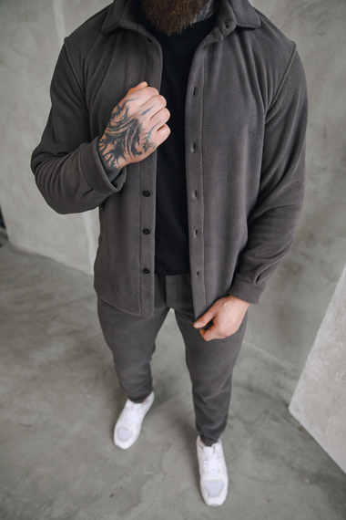 Костюм плюш Пуговица графит S | Зображення 3