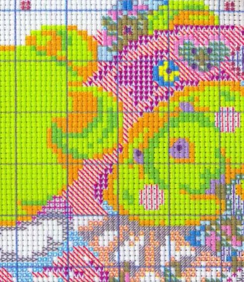 Набор для вышивания по нанесённой на канву схеме "Naughty bearrs' heaven".  AIDA 14CT printed , 41*51 см | Зображення 8