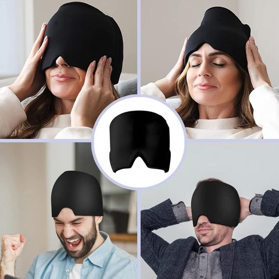 Маска-шапка ThermaxCap гелевая от головной боли/мигрени/стресса/опухших глаз Черный | Зображення 7