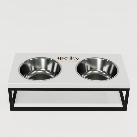Миски на підставці для середніх собак та великих котів Hollky Base M (2 × 0,95 л) BM-422110-BLWH | Зображення 2