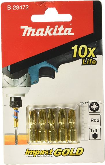Биты торсионные PZ2 25 мм Makita B-28472 (5 шт) | Зображення 1