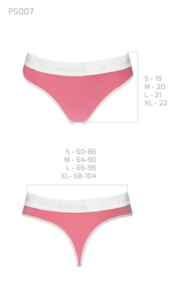 Спортивные хлопковые трусики-стринги Passion PS007 PANTIES, Розовый, M, M | Зображення 3