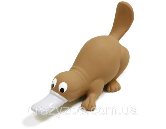 Игрушка для собак Croci Утконос с пищалкой виниловый коричневый 19 см C6098666