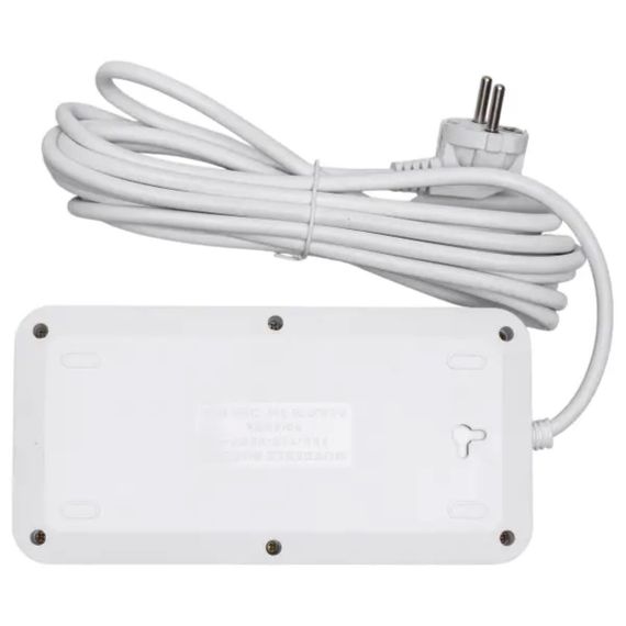 Мережевий фільтр-подовжувач 5 розеток 4хUSB-A 1хUSB-C 5м білий HP-5-51 | Зображення 4