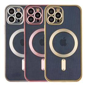 Чехол TPU Metallic Chrome з повним захистом камери with Magsafe для Iphone 12 Pro Цвет Titan