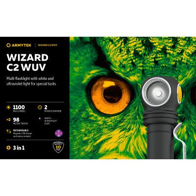 Фонарь Armytek Wizard C2 WUV White &amp; Ultraviolet (F08901UF) | Зображення 2