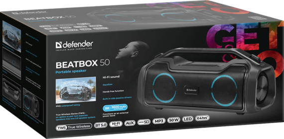 Портативна акустика Defender Beatbox 50 Black (65950) | Зображення 6
