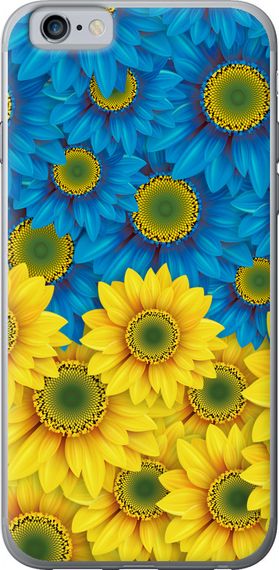 Чехол на iPhone 6s Жёлто-голубые цветы "1048u-90-17620"